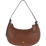 Ashwood Women's Curved Leather Shoulder Bag 2 Tone Tan: 64192