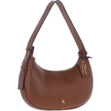 Ashwood Women's Curved Leather Shoulder Bag 2 Tone Tan: 64192