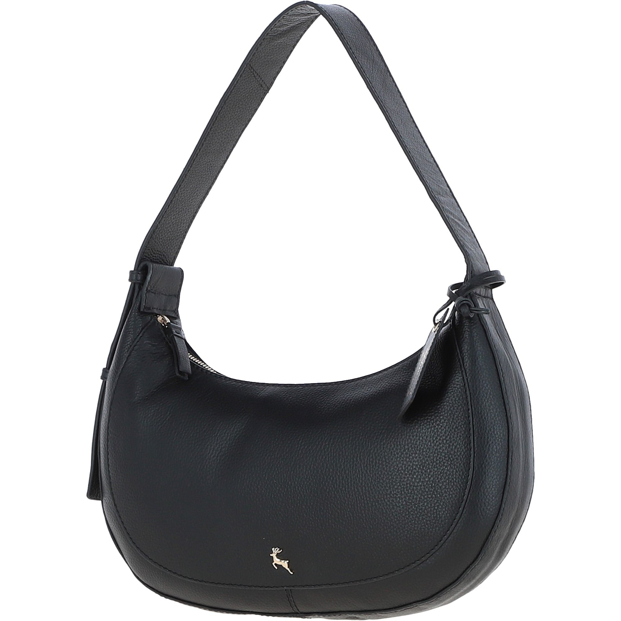 Ashwood Women's Curved Leather Shoulder Bag Black: 64192