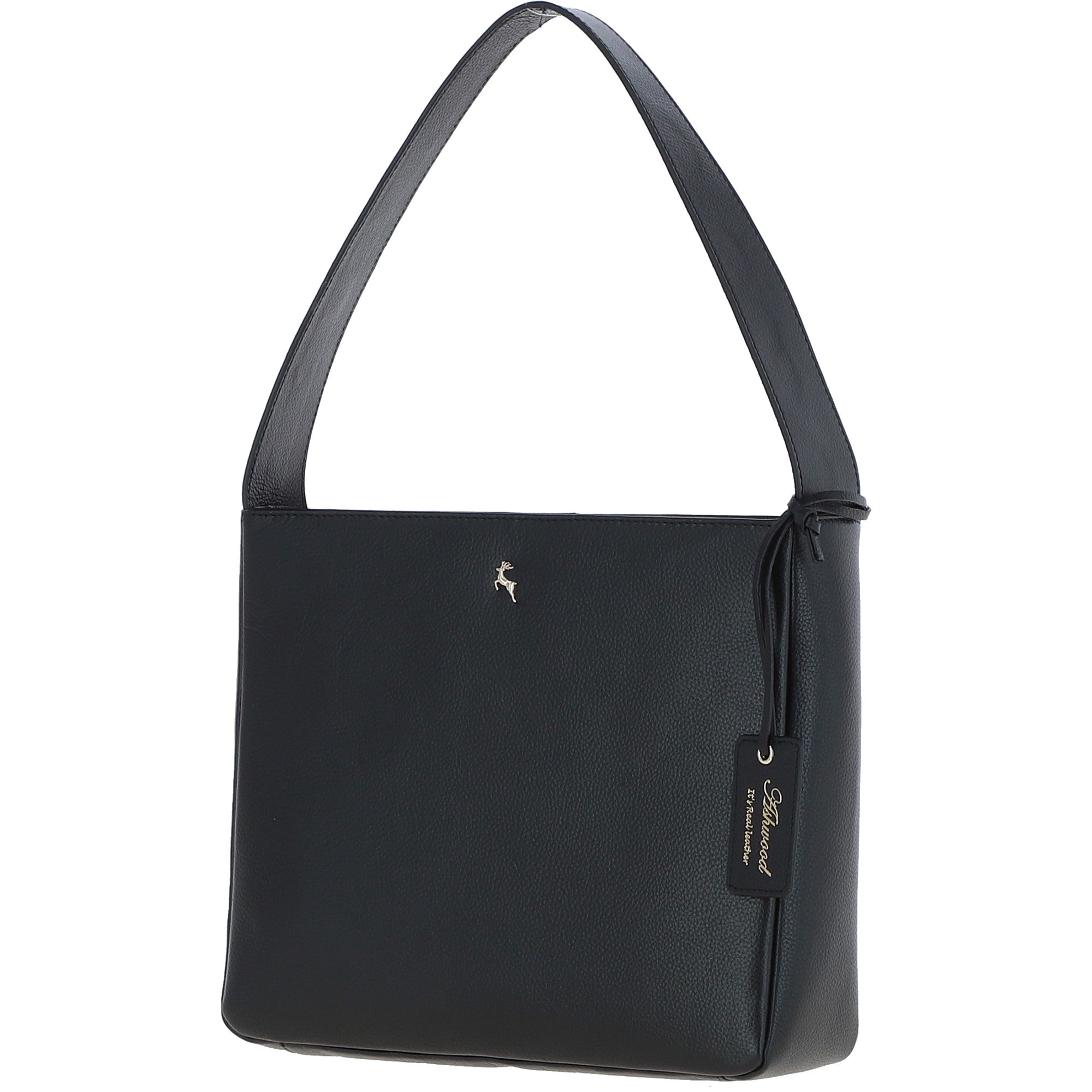 Ashwood Real Leather Hobo Shoulder Bag Black: 64202