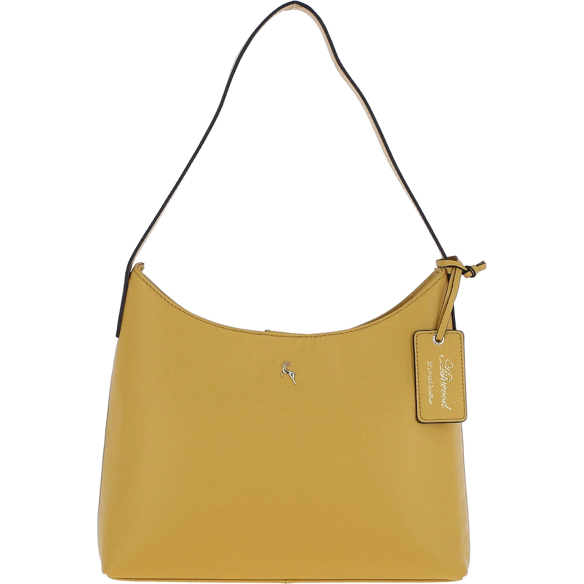 Ashwood Real Leather Hobo Shoulder Bag Ochre Yellow: 64203