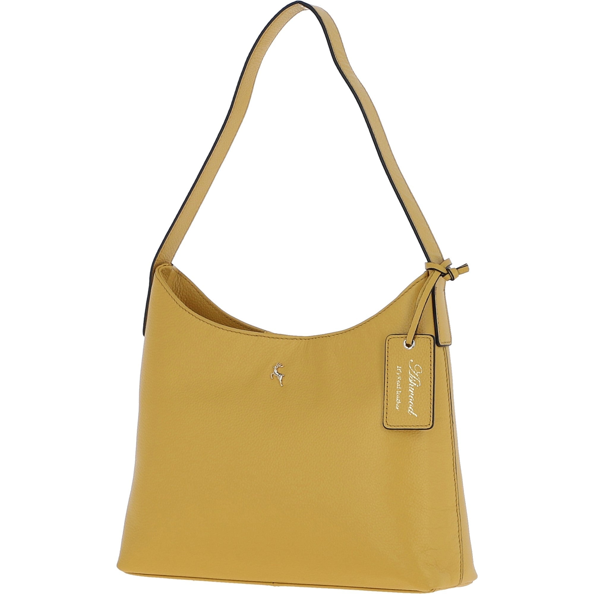Ashwood Real Leather Hobo Shoulder Bag Ochre Yellow: 64203