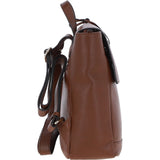 Ashwood Real Leather Flapover Backpack 2 Tone Tan: 64257