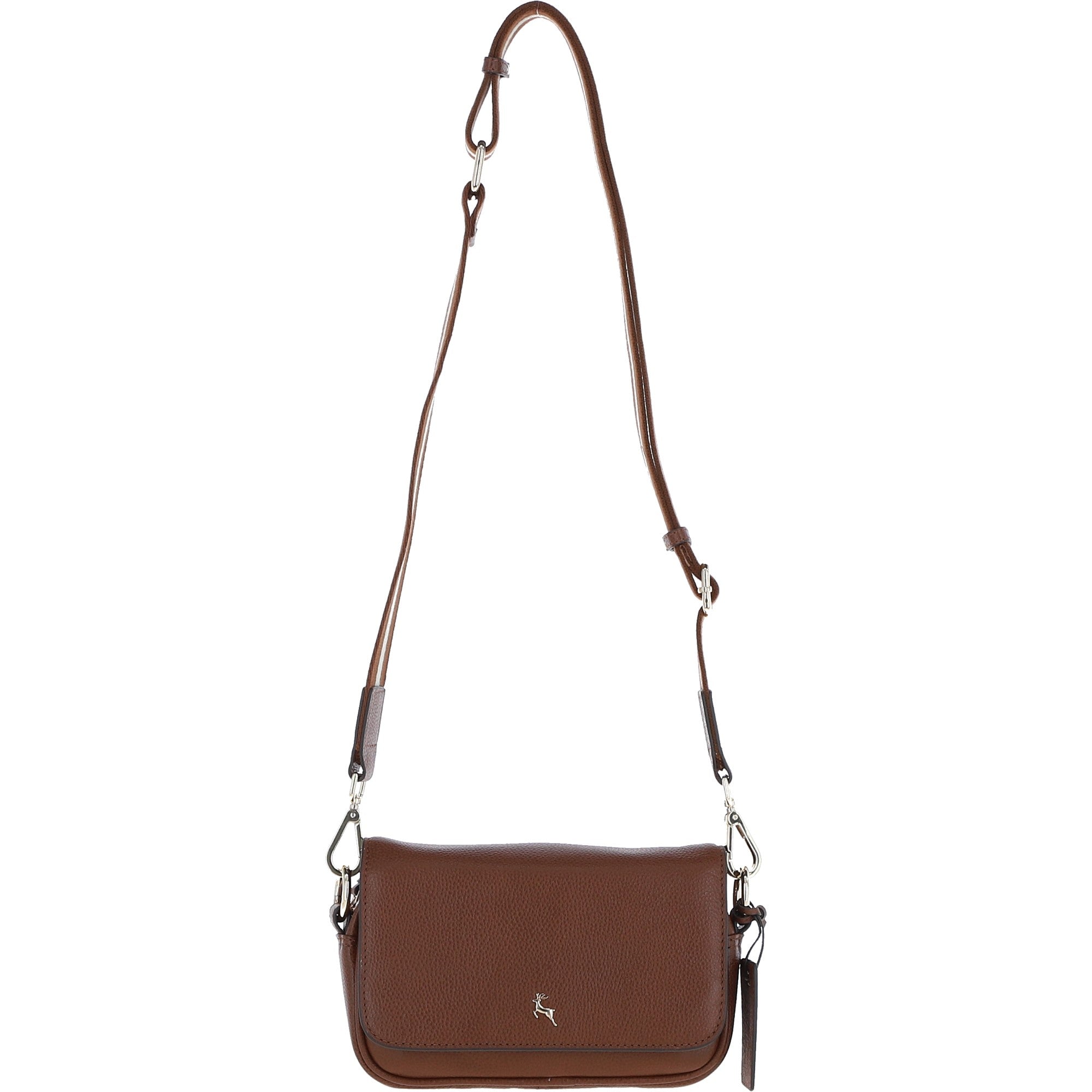Ashwood Real Leather Flapover Crossbody Bag 2 Tone Tan: 64295
