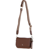 Ashwood Real Leather Flapover Crossbody Bag 2 Tone Tan: 64295