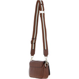 Ashwood Real Leather Flapover Crossbody Bag 2 Tone Tan: 64295