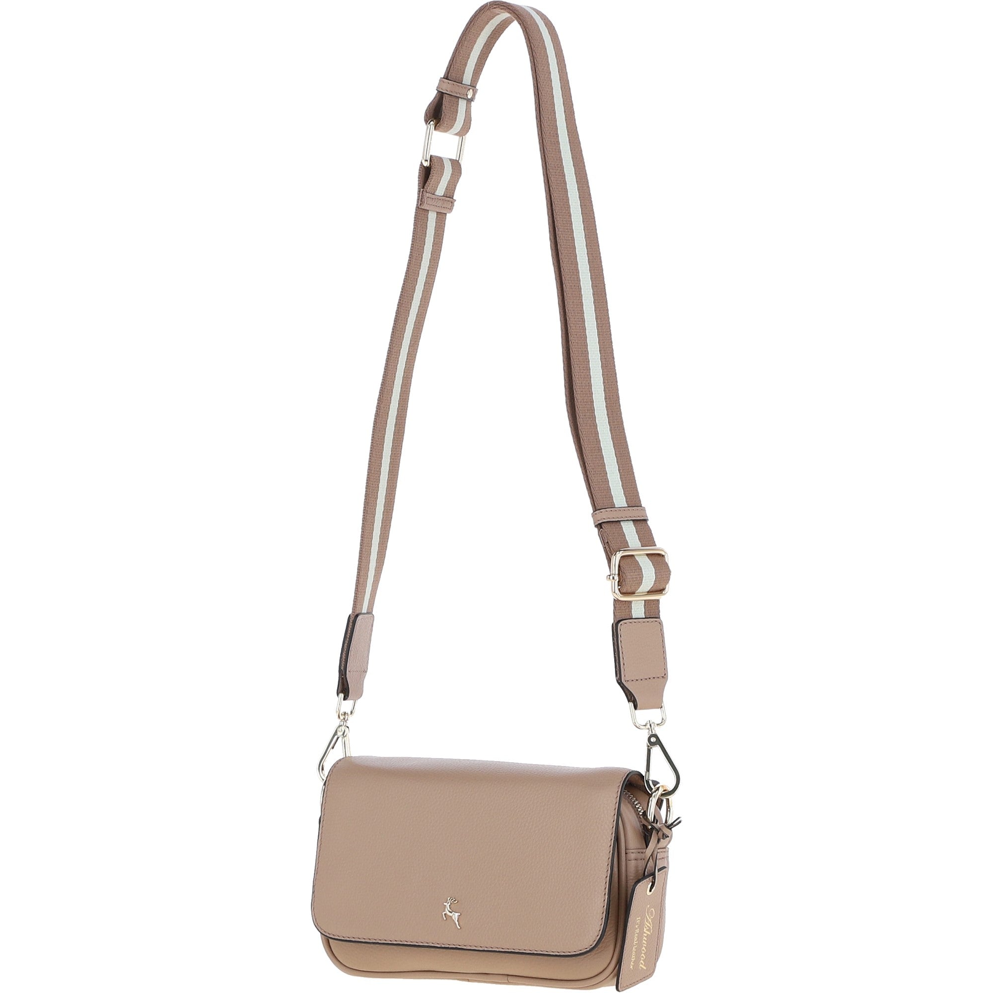Ashwood Real Leather Flapover Crossbody Bag Parafin: 64295