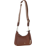 Ashwood Real Leather Crossbody Bag with Webbing Strap 2 Tone Tan: 64296