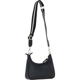 Ashwood Real Leather Crossbody Bag with Webbing Strap Black: 64296