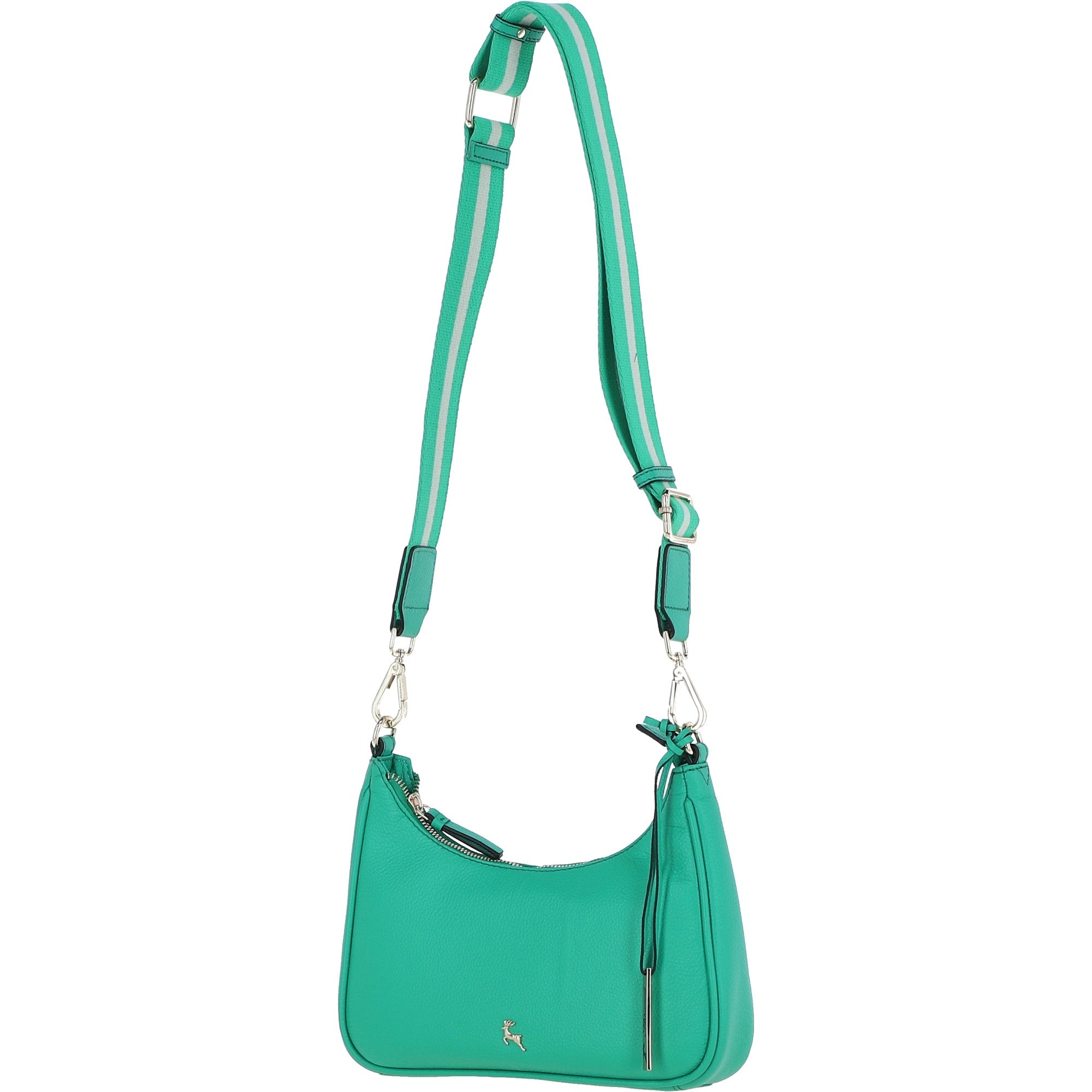 Ashwood Real Leather Crossbody Bag with Webbing Strap Gumdrop Green: 64296