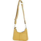 Ashwood Real Leather Crossbody Bag with Webbing Strap Ochre Yellow: 64296
