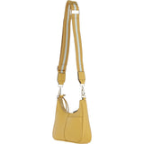 Ashwood Real Leather Crossbody Bag with Webbing Strap Ochre Yellow: 64296