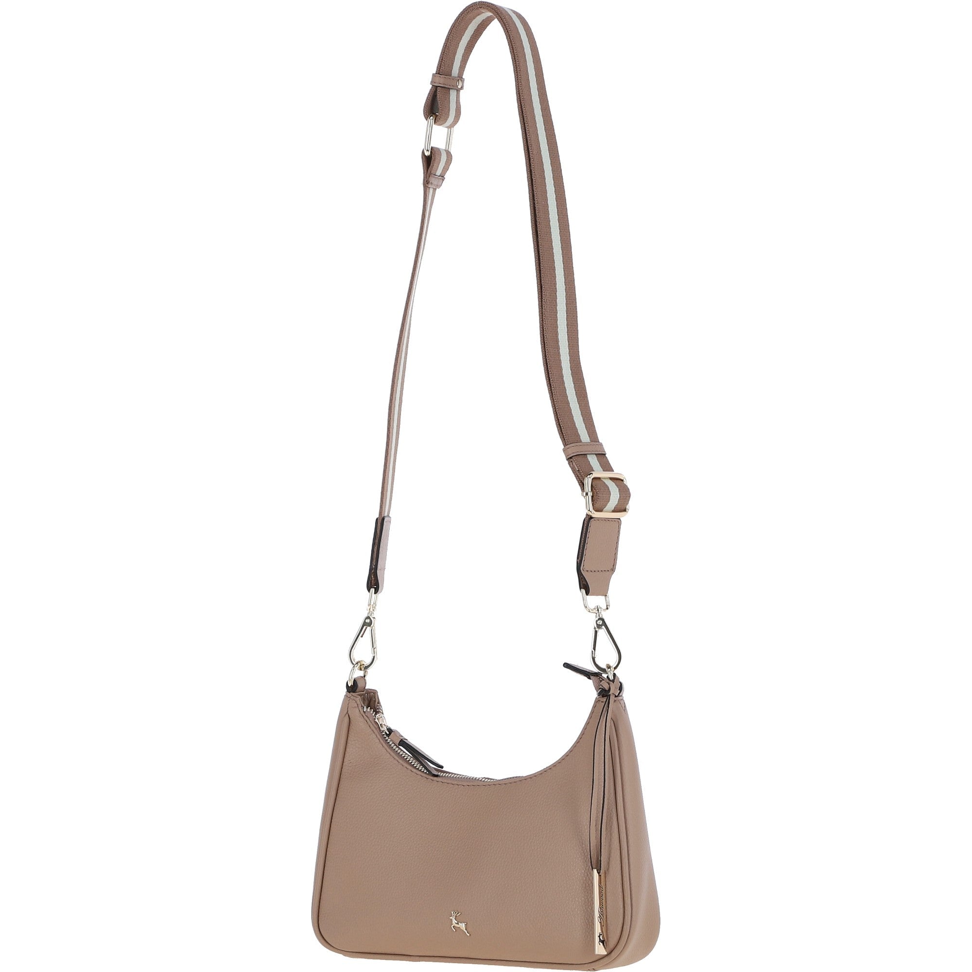 Ashwood Real Leather Crossbody Bag with Webbing Strap Parafin: 64296