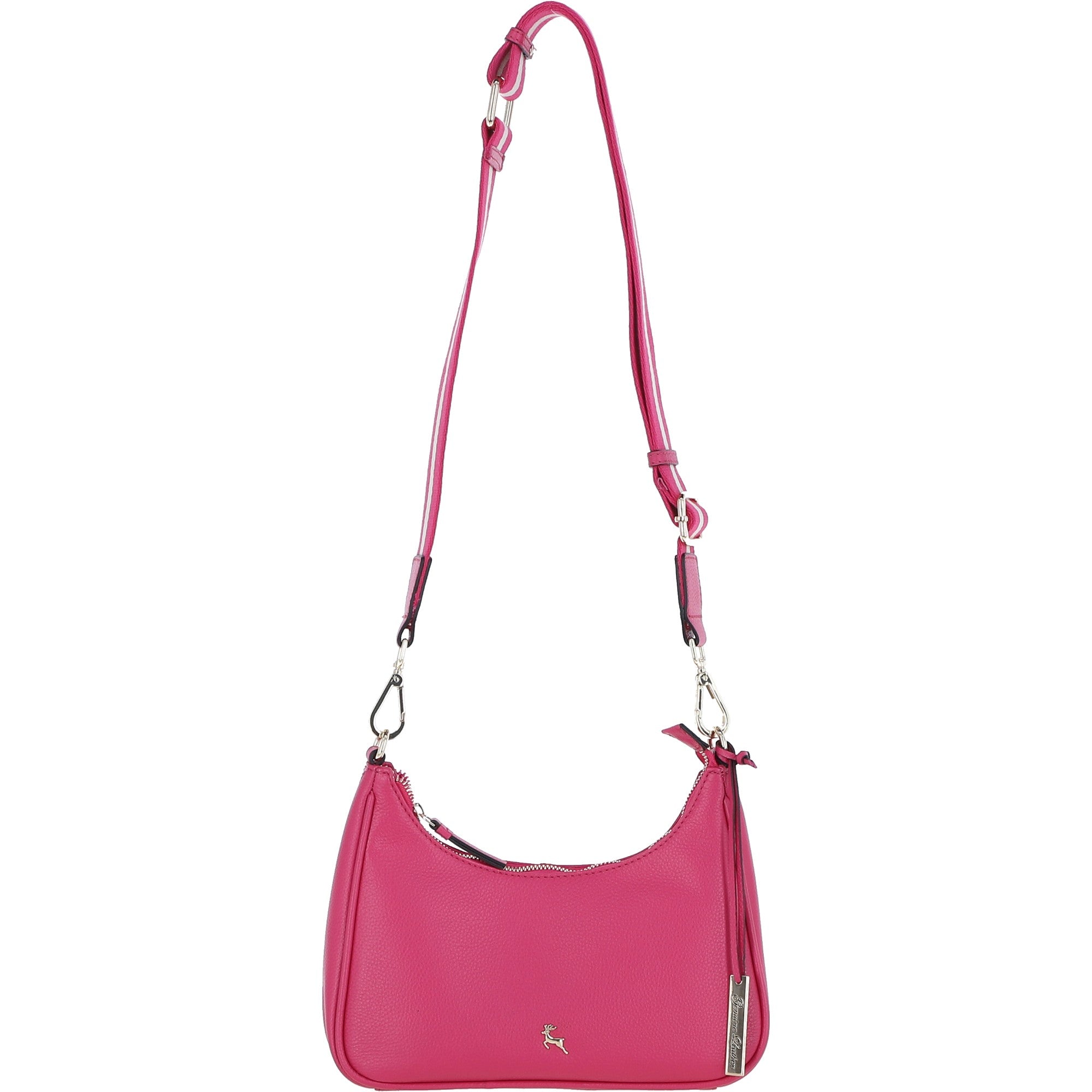 Ashwood Real Leather Crossbody Bag with Webbing Strap Raspberry Sorbet: 64296