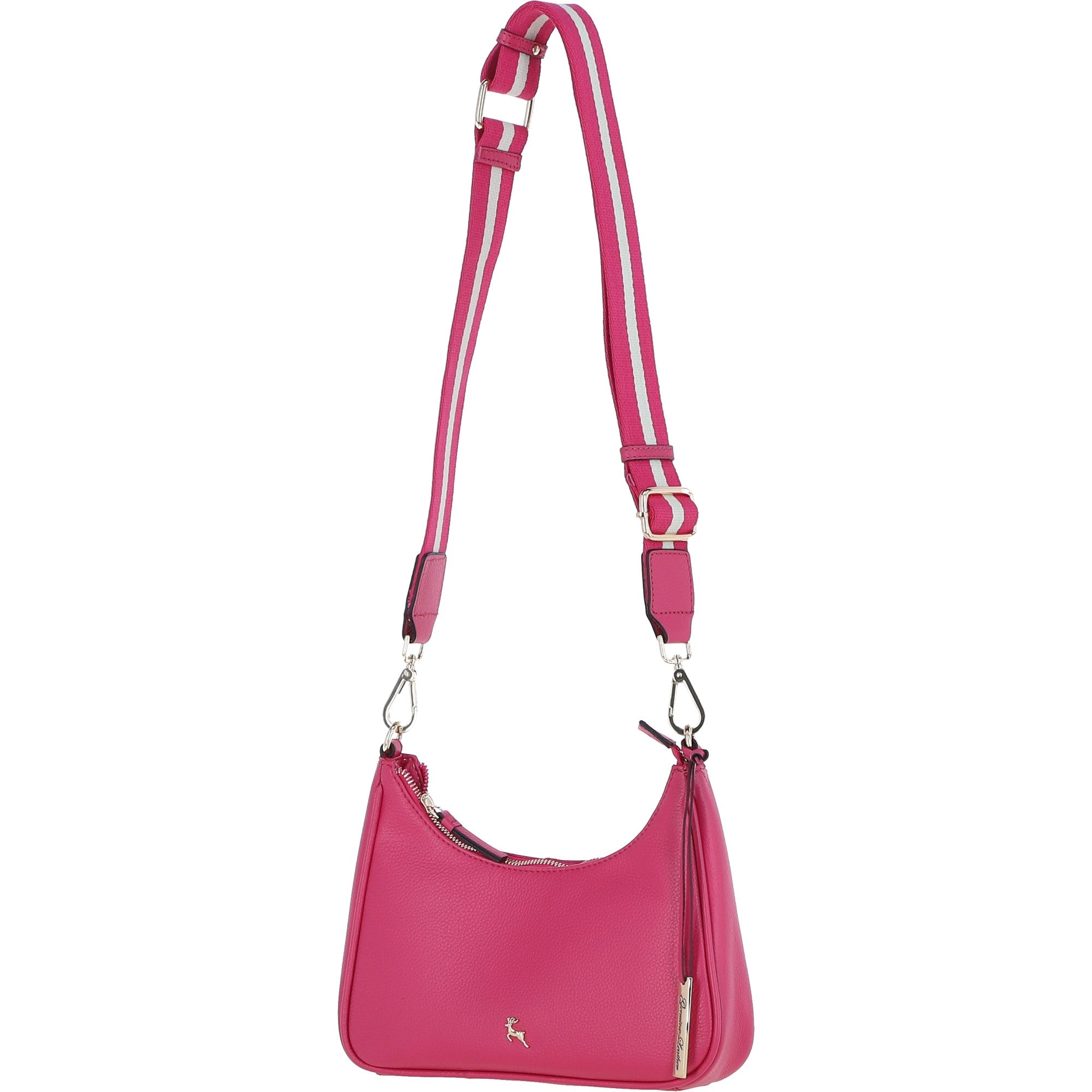 Ashwood Real Leather Crossbody Bag with Webbing Strap Raspberry Sorbet: 64296