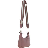 Ashwood Real Leather Crossbody Bag with Webbing Strap Rose: 64296