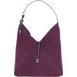 Brampton Large Suede Leather Hobo Bag in Fig: 65525