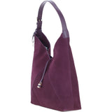Brampton Large Suede Leather Hobo Bag in Fig: 65525