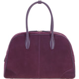 Brampton Large Suede Leather Weekender Bag in Fig: 65530