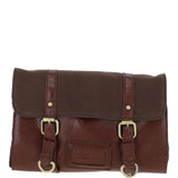 Mens Leather & Canvas Hanging Toiletry Bag Tan/crum : 7010
