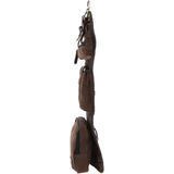 Mens Leather & Canvas Hanging Toiletry Bag Tan/crum : 7010