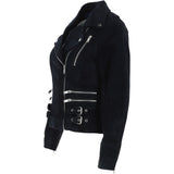 Split Suede Biker Jacket Navy: 705 SUEDE