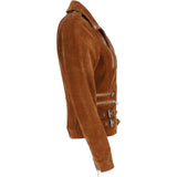 Split Suede Biker Jacket Tan: 705 SUEDE