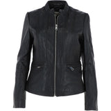 Leather Biker Jacket Black: 8193