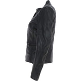Leather Biker Jacket Black: 8193