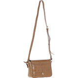 Ashwood Crocodile Print Cross Body Bag Tan/croc: C-50 Croc
