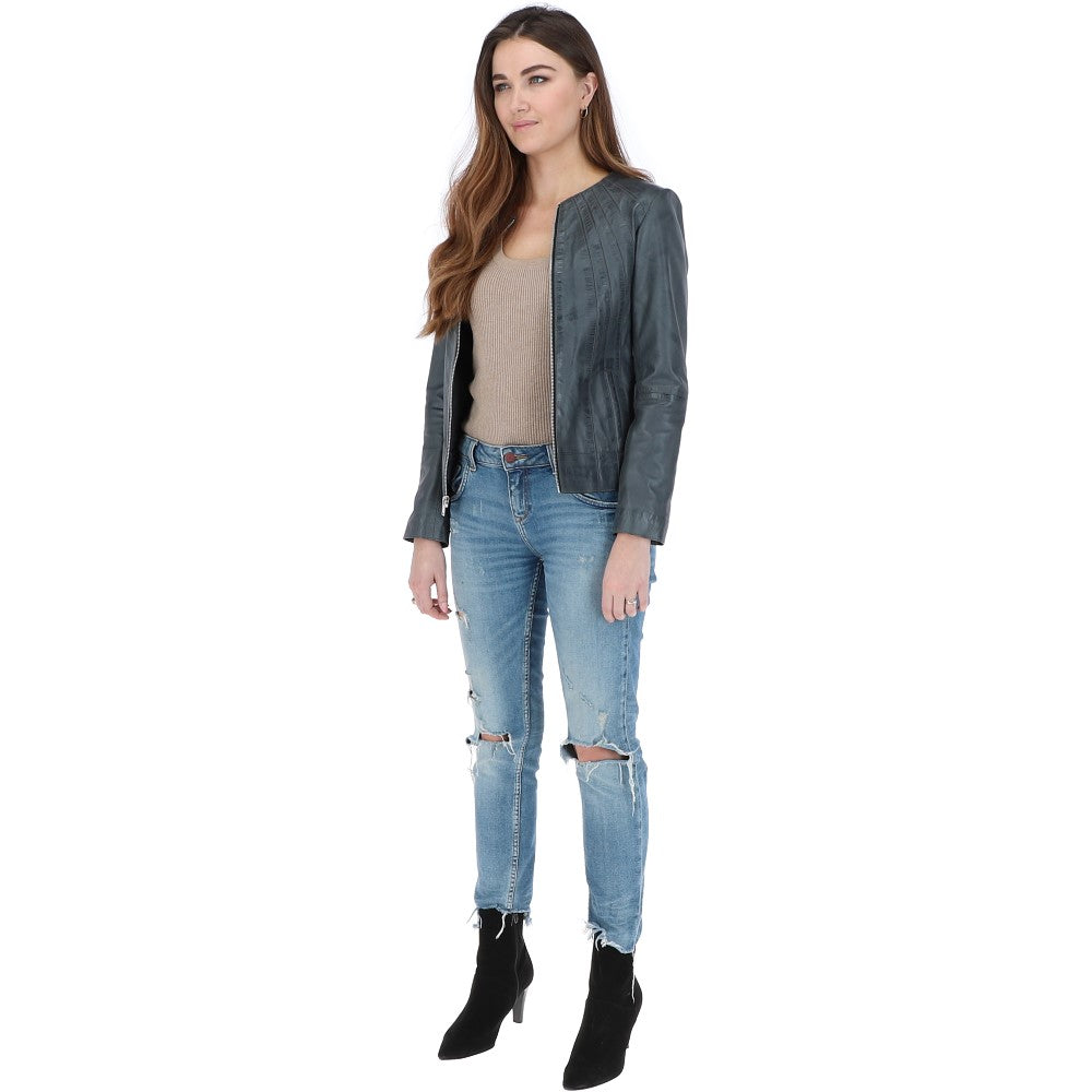 Ashwood Leather Jacket Grey: AWL-281