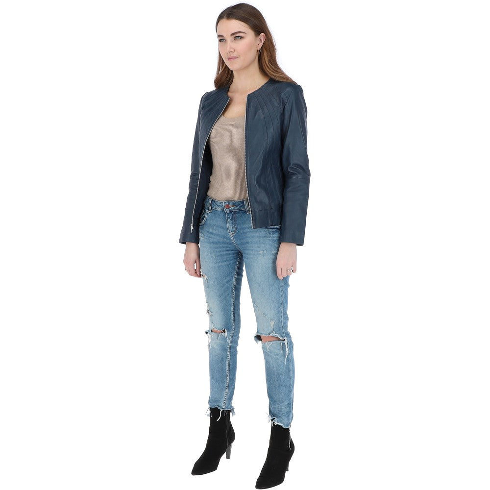 Ashwood Leather Jacket Navy: AWL-281