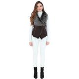 Toscana Suede Leather Biker Gilet Brown: KB 620