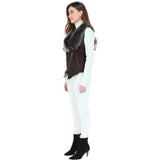 Toscana Suede Leather Biker Gilet Brown: KB 620