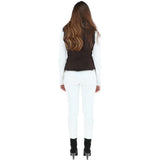 Toscana Suede Leather Biker Gilet Brown: KB 620