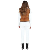Toscana Suede Leather Biker Gilet Tan: KB 620