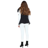 Double Collar Suede Leather Gilet Black/brissa: KB-529