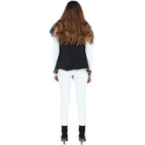 Double Collar Suede Leather Gilet Black/brissa: KB-529