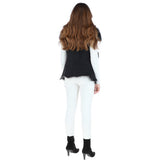 Double Collar Suede Leather Gilet Black/brissa: KB-529