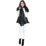 Double Collar Suede Leather Gilet Black/brissa: KB-529