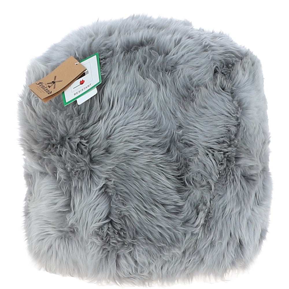 Fenland Sheepskin Pouffe Stool Grey: FF-POUFFE