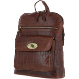 Ashwood Croc Print Leather Mini Backpack Cognac: L-75