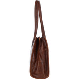 Ashwood Two Section Croc Print Leather Handbag Cognac: L-76