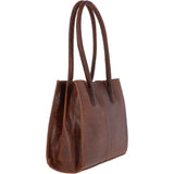 Ashwood Two Section Croc Print Leather Handbag Cognac: L-76