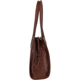 Ashwood Two Section Croc Print Leather Handbag Cognac: L-76