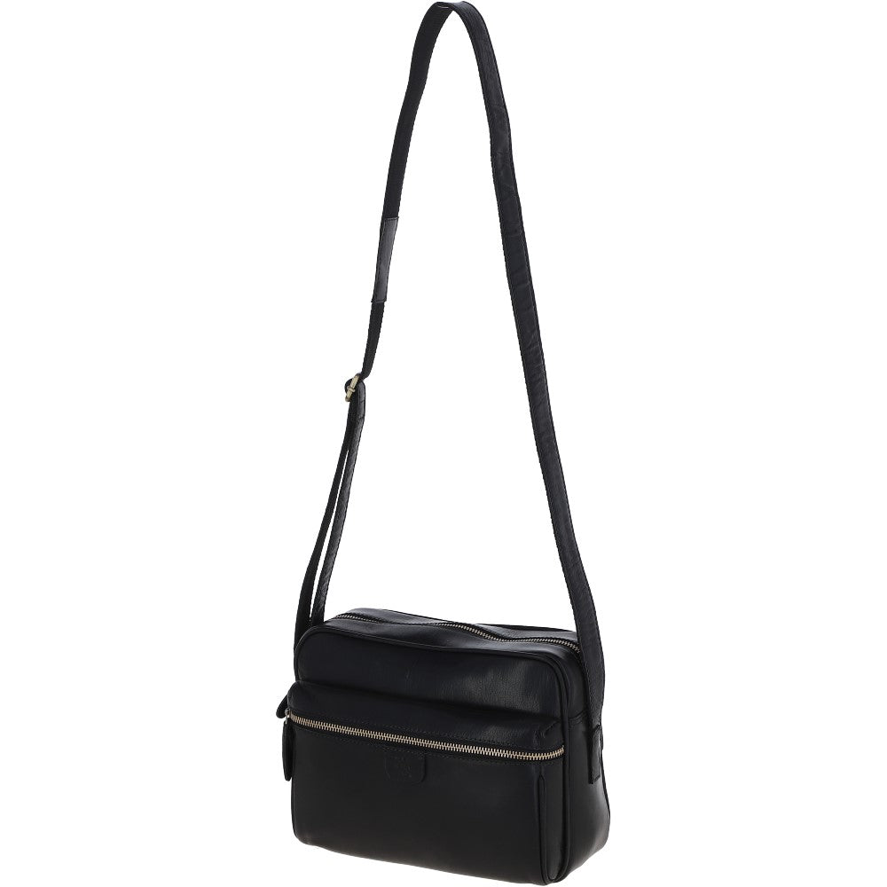 Unisex Ashwood Leather Body Bag – Black: T-72