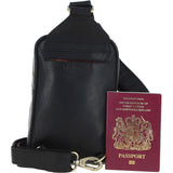 Ashwood Three Pocket Leather Sling Bag - Black: T-75
