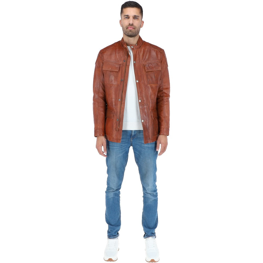 Leather Coat Tan: 2238