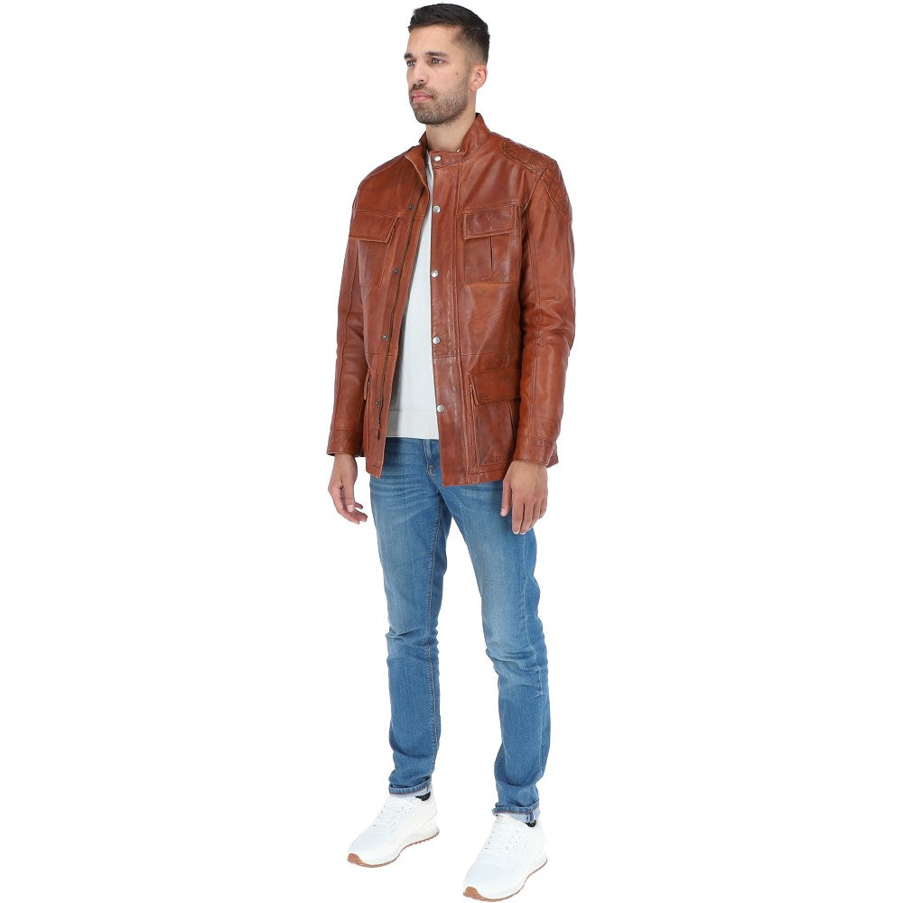 Leather Coat Tan: 2238