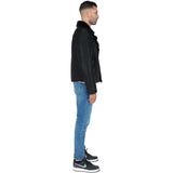 Side Zip Biker Sheepskin Pilot Jacket Black: KE-193